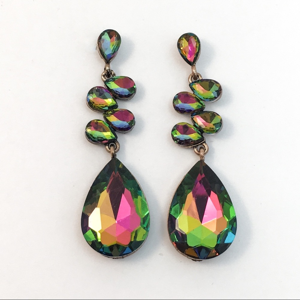Mystic Topaz Crystal Special Occasion Earrings - Picture 3 of 3